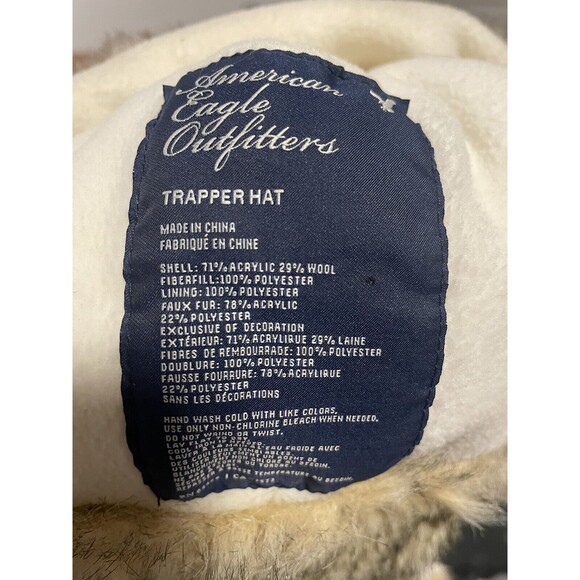 American Eagle Outfitters Trapper Hat Faux Fur AEO Winter OSFA - Picture 5 of 5